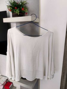 ZARA Chic White Flowy Top