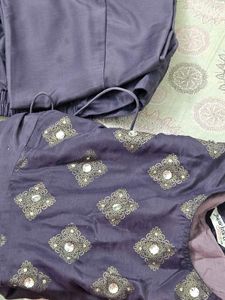 Elegant Purple Kurta Set with Embellishments