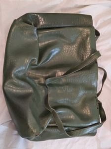 Stylish Green Faux Croc Shoulder Bag