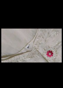 White  Embroidered Anarkali Kurti