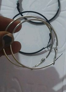 Loop Earrings White And Black Colour
