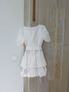 Chic White Tiered Mini Dress