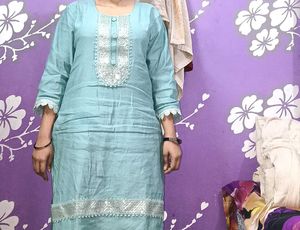 combo of 2 dress Elegant Blue Embroidered