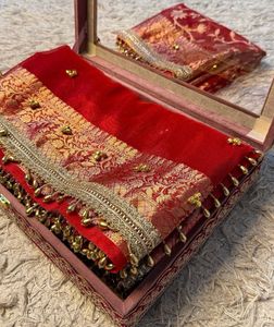 Most Viral ghungaroo Red Banarasi Silk Saree
