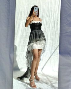 Black &amp; White high low Party Dress