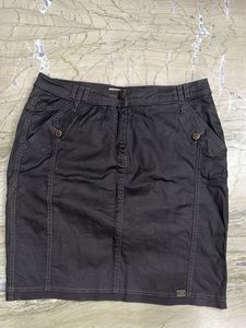 Stylish Dark Grey Cargo Skirt