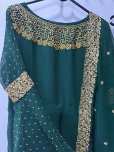 Green &amp; Gold Palazzo Suit