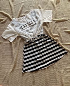 Striped Korean Mini Dress with Top