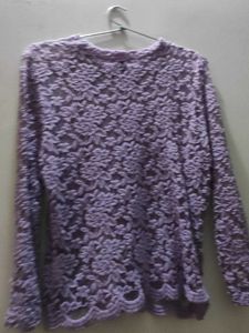 Purple Lace Floral Top