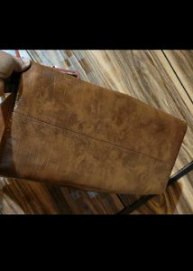 Frisbee Brown Pu Leather Handbag