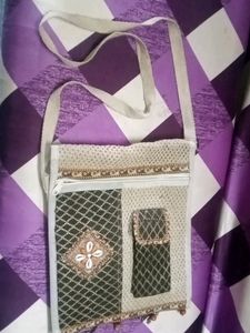 A Slingbag Made Up Of Jute