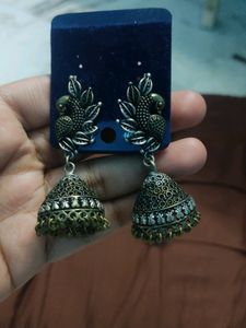 Elegant Peacock Design Jhumka Earrings