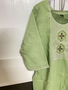 Light Green Embroidered Kurti