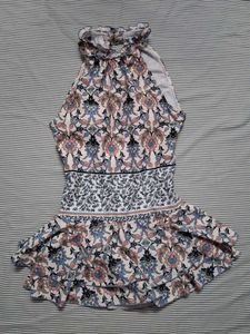 Boho Floral Halter Dress