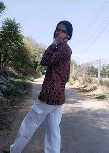 Maroon Paisley Print Kurta