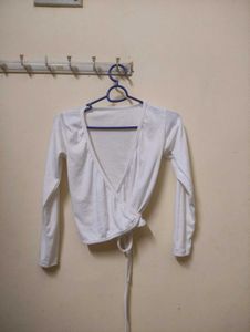 wrap cardigan . knot tie top.