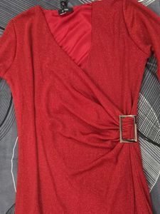 Sparkly Red Wrap Dress