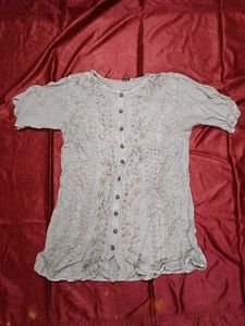 Embroidered Button-Up Kurta