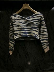 Cozy Zebra Print Cropped Sweater