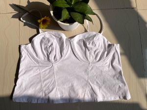 H&amp;M White Corset Style Cami Top
