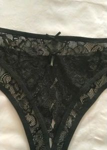 Beautiful Black Lace Thong Panty