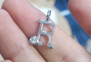 Silver Alphabet "R" Charm Pendant