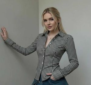Chic Striped Button-Up Shirt