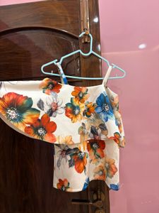 Summer Floral Ruffle Top