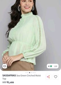 Lime Green Ruffled Top