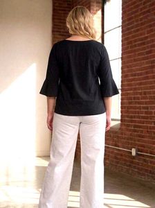 Stylish Black Embroidered Tunic Top