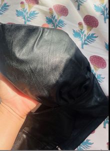 Black Faux Leather Halter Neck Crop Top