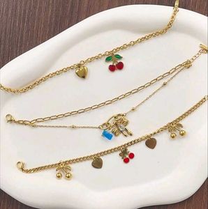 Anti ternish cherry charm Bracelet