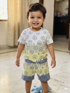 Cute Printed T-Shirt and Shorts Set