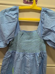 Light Blue Gown with Moon and Star Print