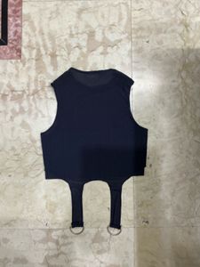 Navy blue Sheer mesh tank top