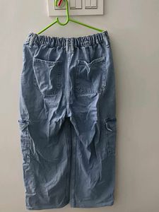 Light Wash Denim Cargo Pants