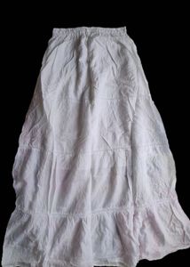 Tiered White Maxi Skirt