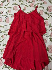 Chic Red Tiered Summer Dress