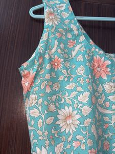 Beautiful Teal Floral Print Kurta