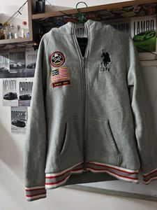 USPA Grey Zip-Up Hoodie