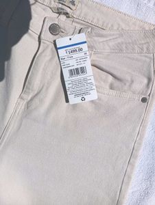 Wide Leg Beige Colour Jean