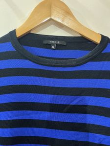 NIKKIE Blue &amp; Black Striped Knit Dress