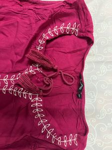 Beautiful Embroidered Magenta Kurta