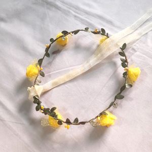 Yellow Floral &amp; Patels Tiara Hair Band Accessories