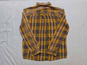 Men's Yellow Plaid Long Sleeve Shirt