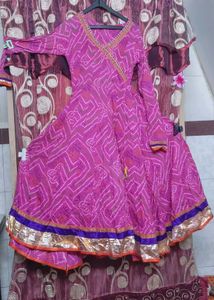 Pink Bandhani Print Anarkali 💗