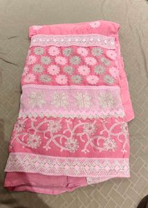 Beautiful Pink Floral Saree