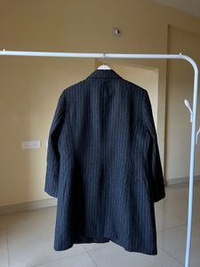 Striped Coat with Pink Buttons