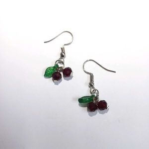 Trendy Handmade Cherry Earrings