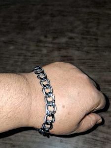 Silver Cuban Link Chain Bracelet